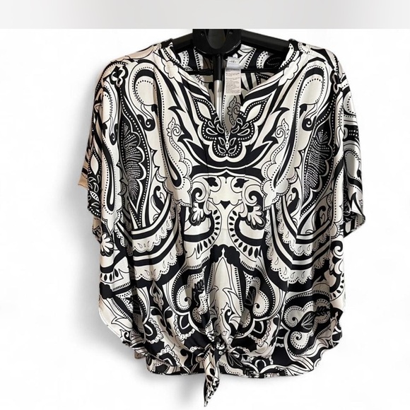 Chico's Tops - Chico's Black‎ and Cream Paisley Blouse